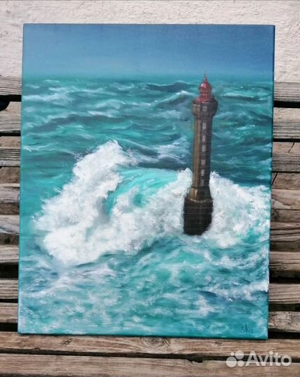 Картина маслом на холсте море