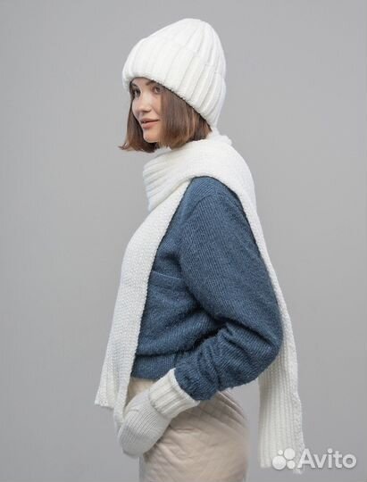 Шапка зимняя женская с шарфом