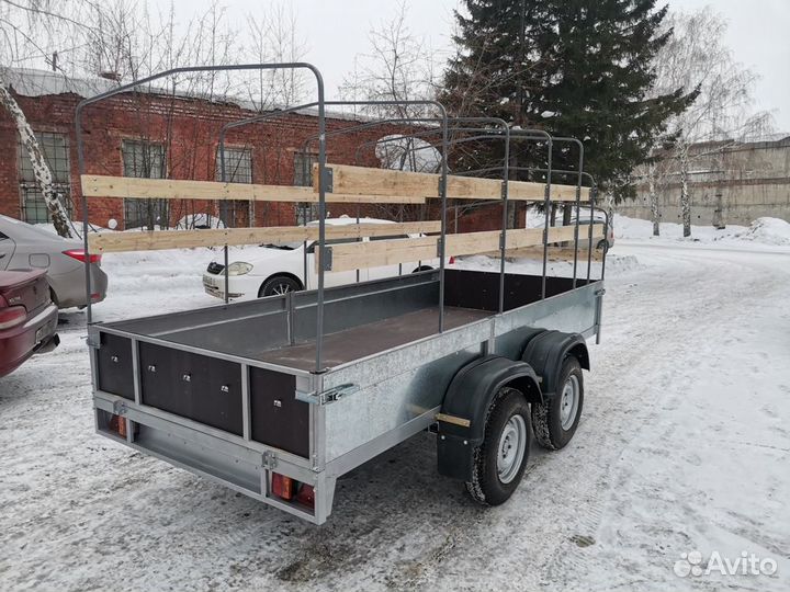 Прицеп легковой 2 оси 340х150 мощный тент аэро