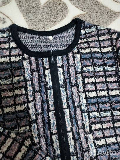 Кардиган на молнии тёплый р. 58