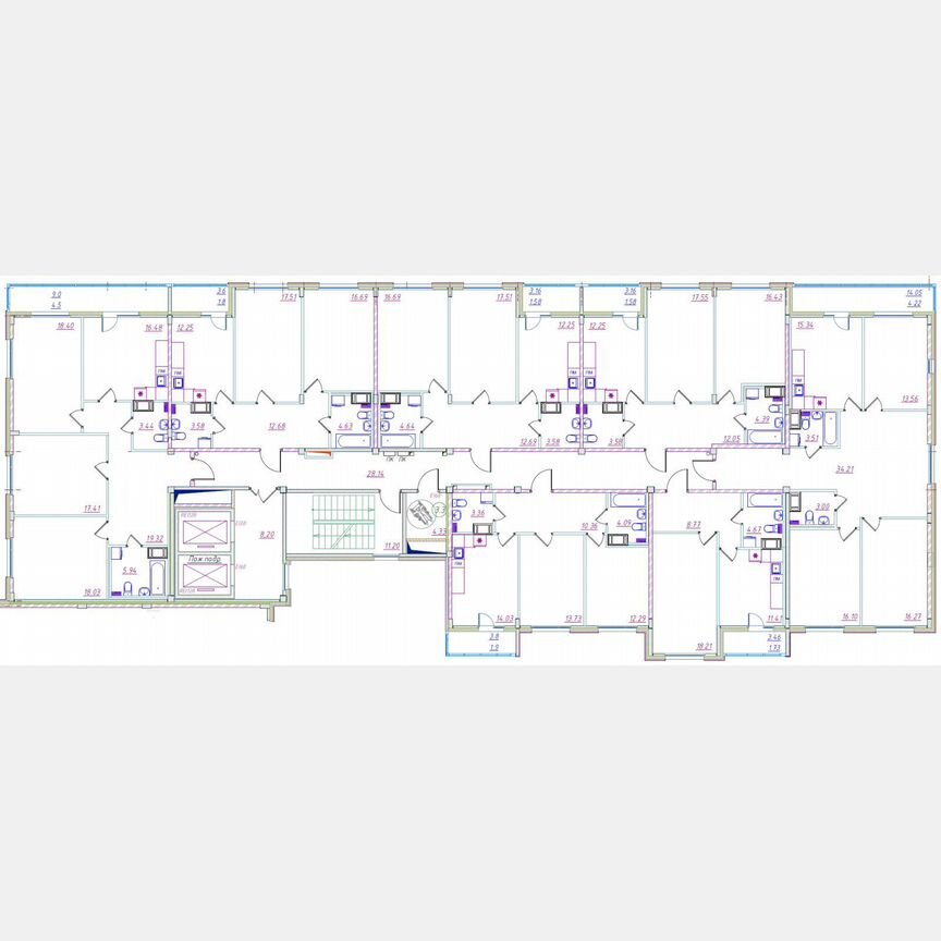 2-к. квартира, 67,8 м², 6/12 эт.