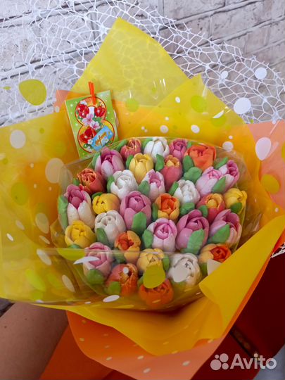 Сладкий букет из зефира