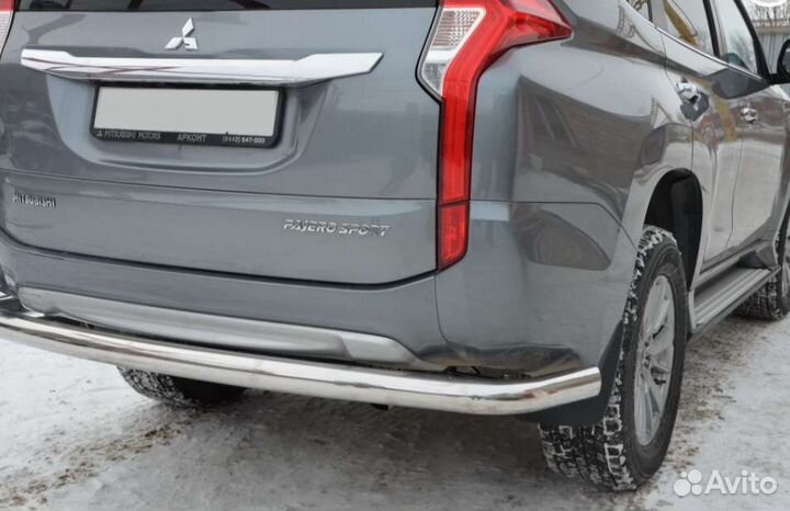 Защита заднего бампера mitsubishi pajero sport 3