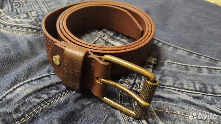 Ремень из натуральной кожи, ручная работа