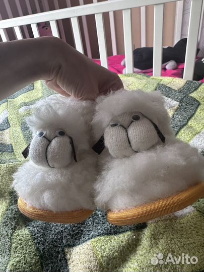 Сапошки тапочки из овчины для дома