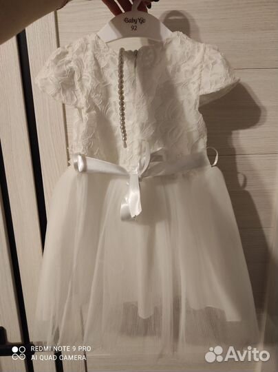 Нарядное платье для девочки белое 92 98