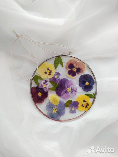 Картина круглая в стекле в технике Тиффани