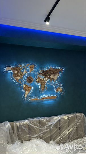 Карта на стену с подсветкой и без подсветки