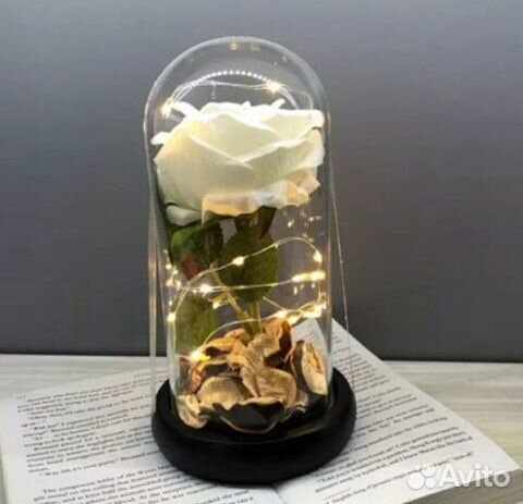 Роза в колбе с подсветкой