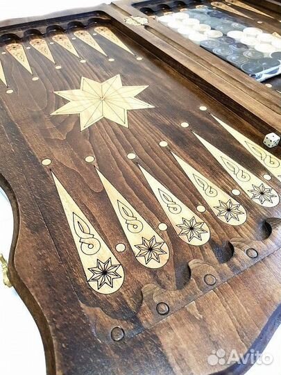 Нарды и шашки резные Звезда Востока 60 х 60 см бук Армения 62586