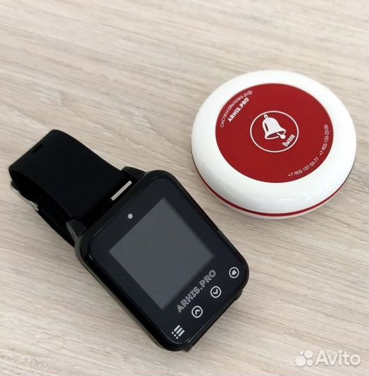 Кнопка вызова официанта и часы пейджер Элит