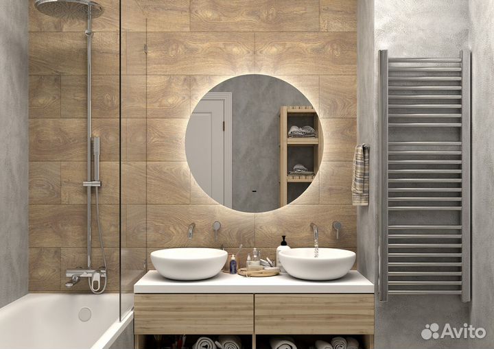 Зеркало Misty Аламак 800x800 с LED-подсветкой