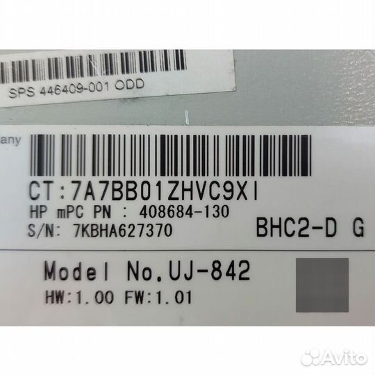 Привод DVD-RW 446409-001, UJ-842, 408684-130, HP C