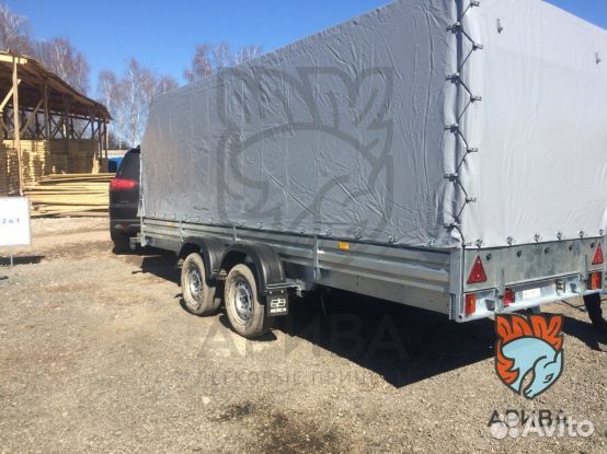 Двухосный прицеп с тентом аэро 180 см. Г/П 329 кг