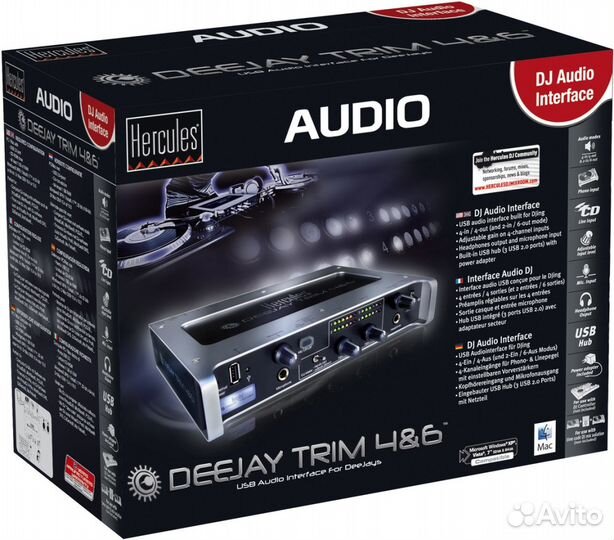 Аудиоинтерфейс hercules DJ trim 46 для диджеев