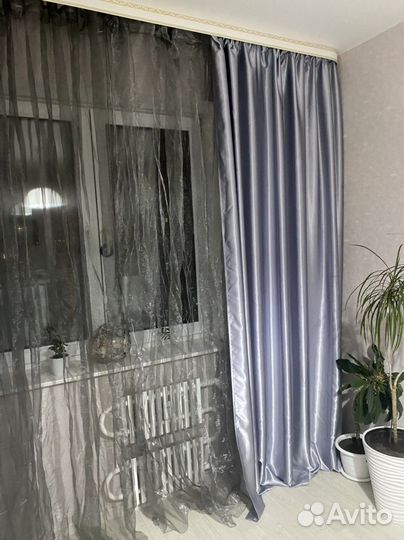 Тюль органза серая