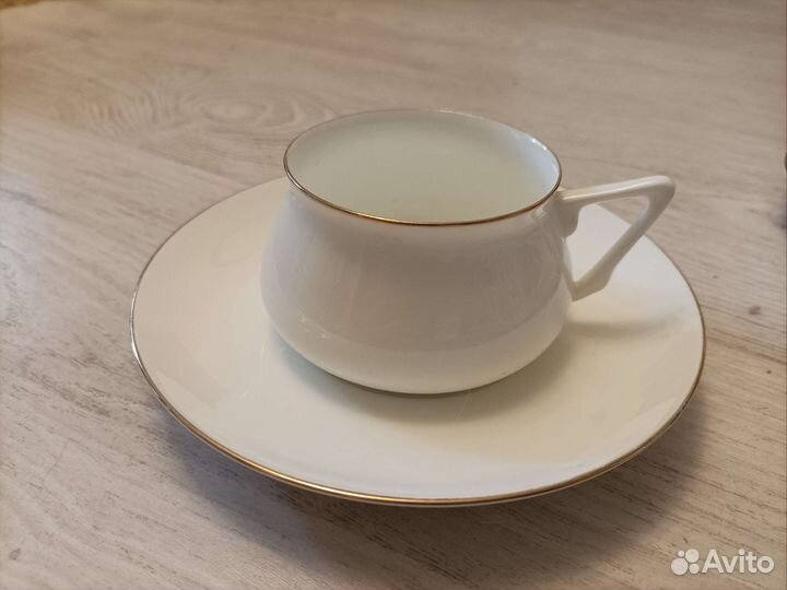 Чайная, кофейная пара фарфор, кружка, блюдце