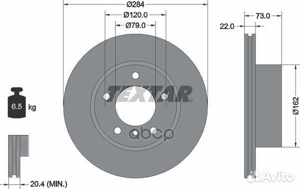 Диск тормозной с покрытием PRO перед прав/лев