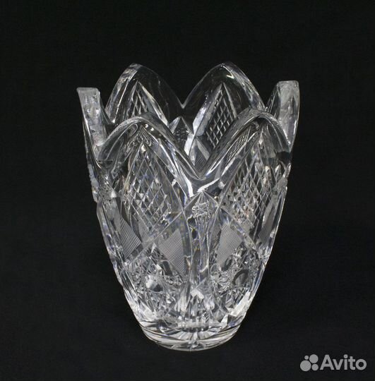 Ваза для цветов Тюльпан, хрусталь, высота 15,5 см