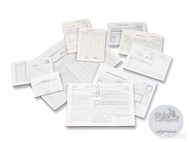 Бланки самокопирующиеся, квитанции, накладные
