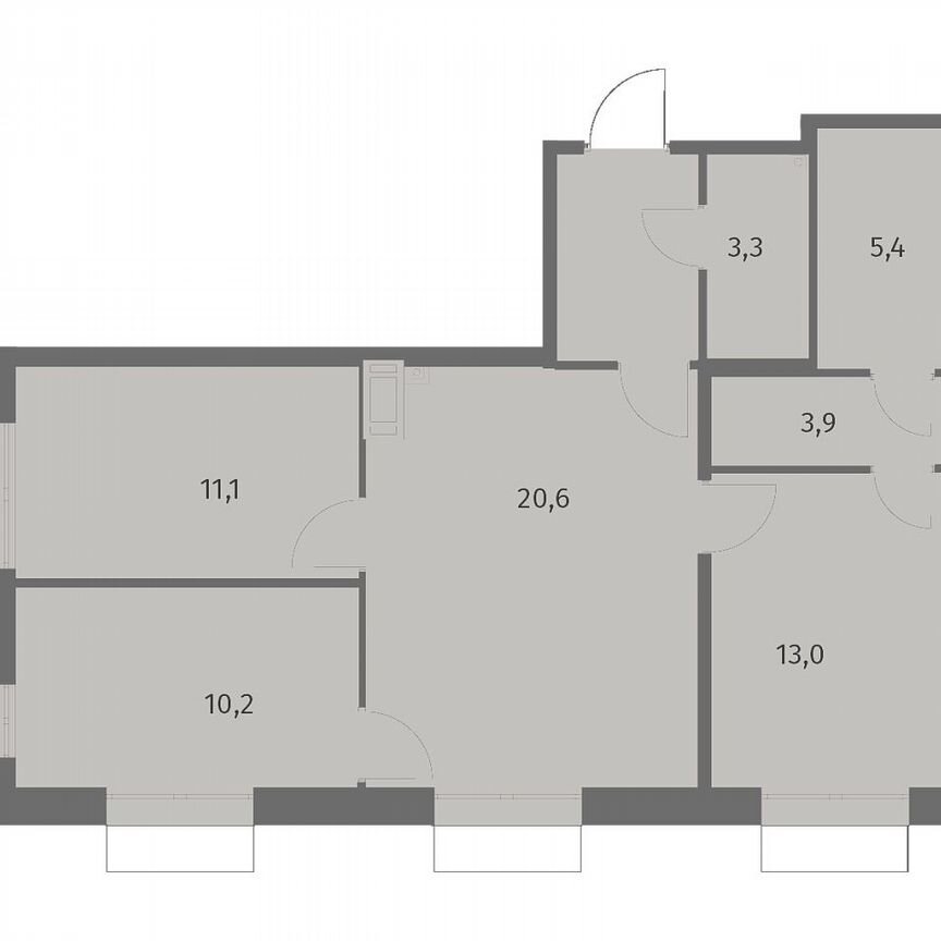 3-к. квартира, 71,7 м², 5/13 эт.