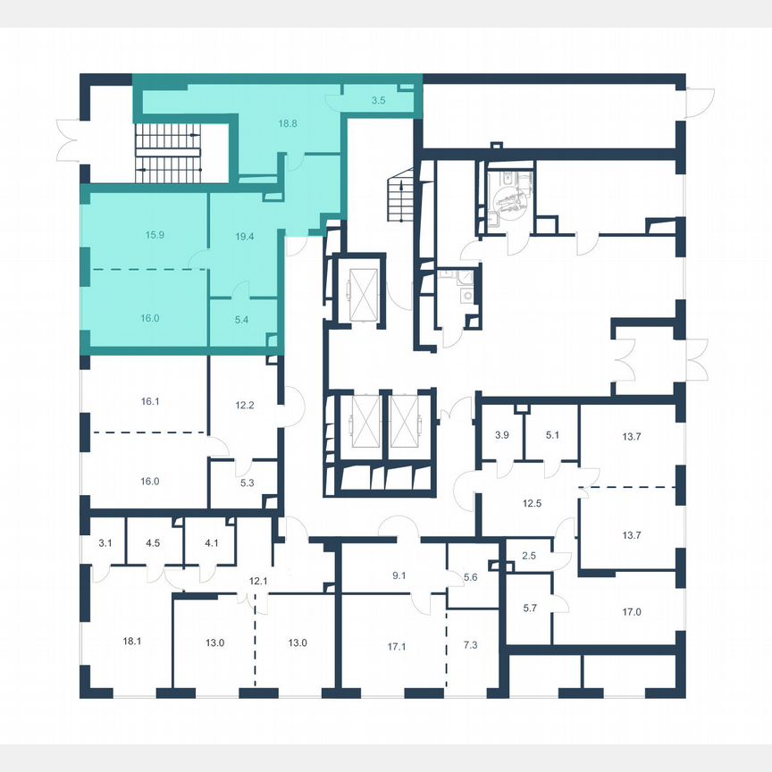 1-к. квартира, 79 м², 1/21 эт.