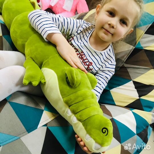 Мягкая игрушка подушка Крокодил зеленый