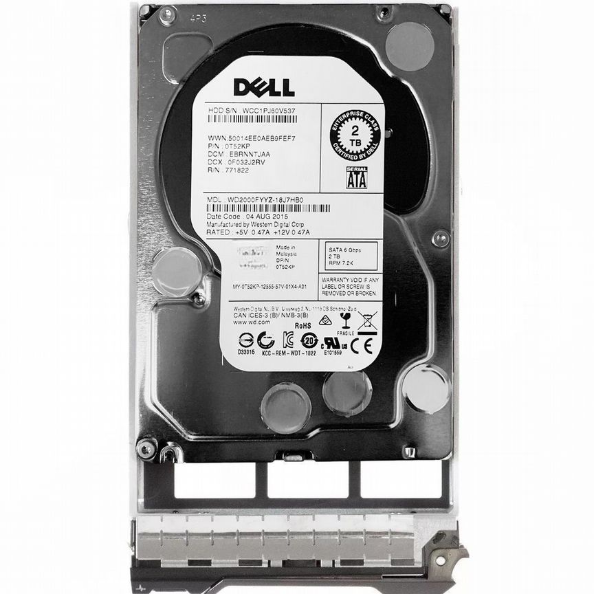 [T52KP] Жесткий Диск Dell 2tb 7200 Sata3 3.5" Hdd T52kp