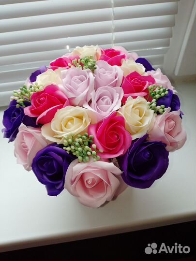 Букеты из мыльных роз