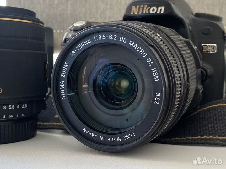 Зеркальный фотоаппарат Nikon d80 с обьективами