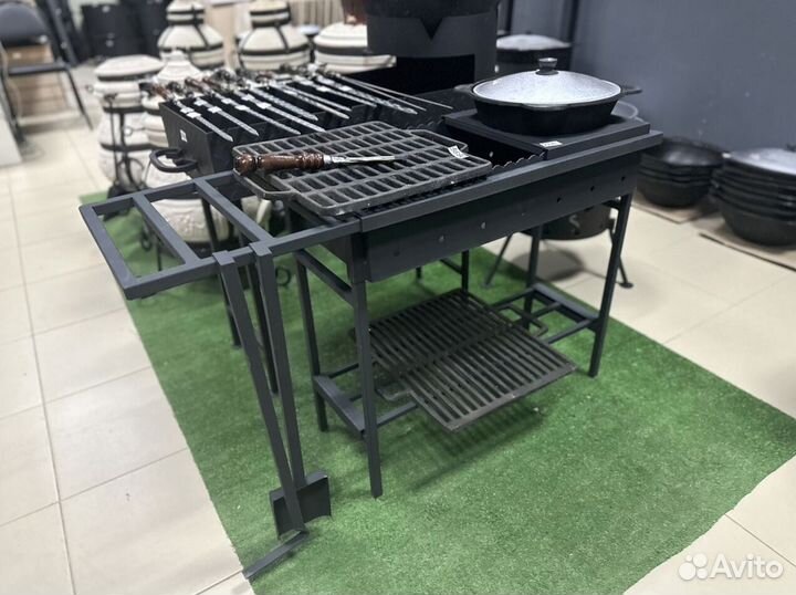 Мангал коптильня барбекю 3мм. дровница