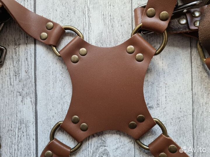 Ремень кожаный, на 2 камеры, новый