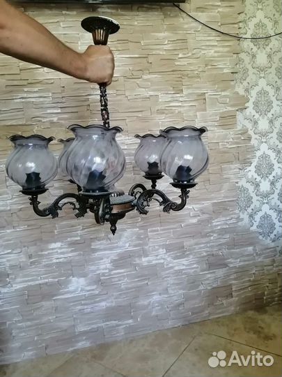 Люстра с ковкой потолочная бу