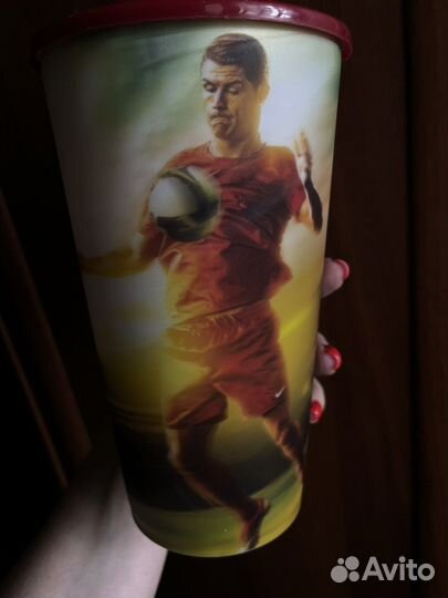 Стакан с Роналду без трубочки