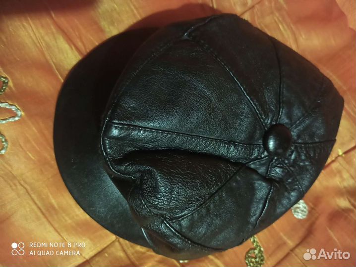 Мужская кожаная кепка