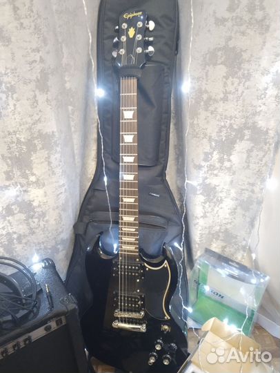 Электрогитара Epiphone SG black 2 с комбиком