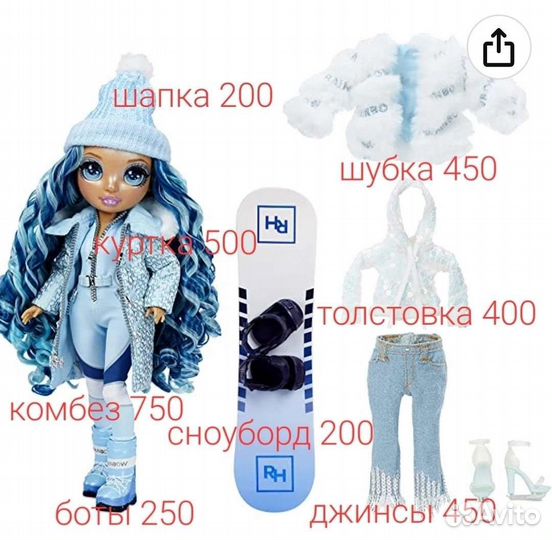 Одежда, обувь, аксессуары для кукол Rainbow high