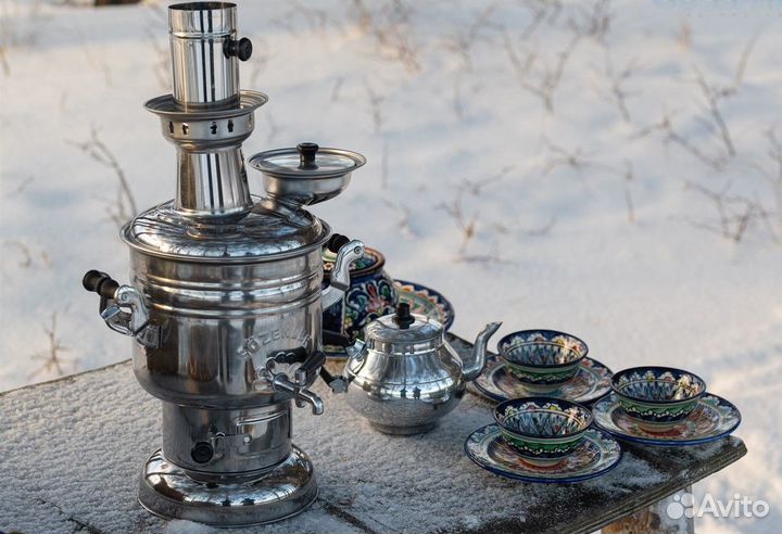 Самовар на дровах 4л Sözenler нержавеющая сталь