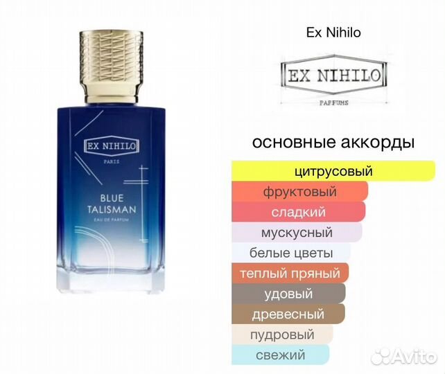 Ex Nihilo Blue Talisman парфюм Блю Талисман