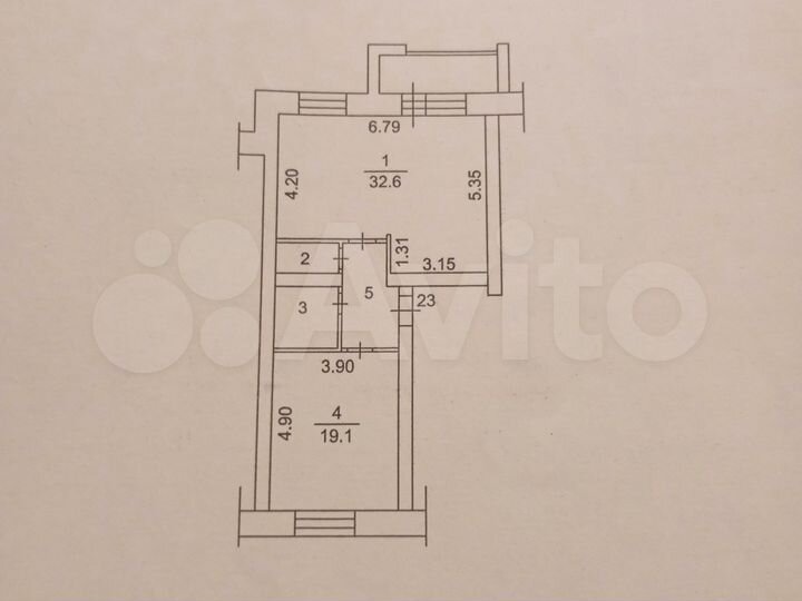 2-к. квартира, 63,1 м², 5/6 эт.