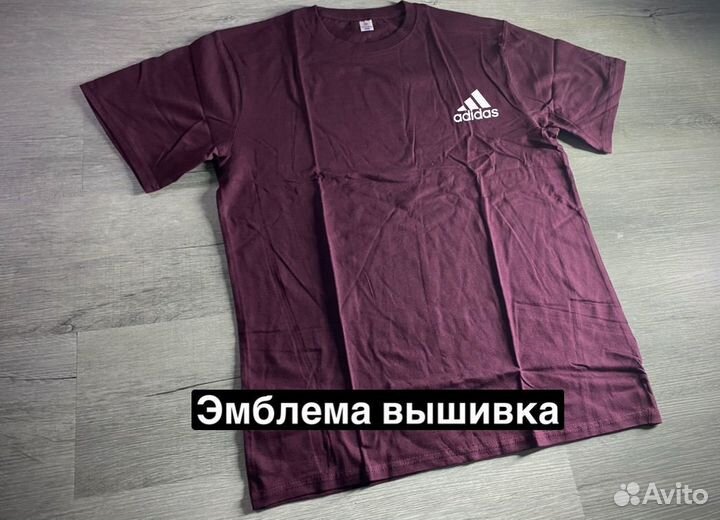 Футболка Adidas мужская бордовая новая