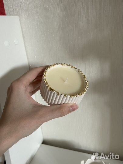 Кашпо из гипса для свечей, емкость для свечей