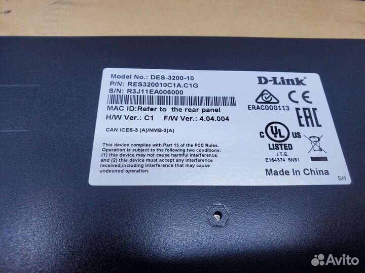 Коммутатор dlink DES-3210-10