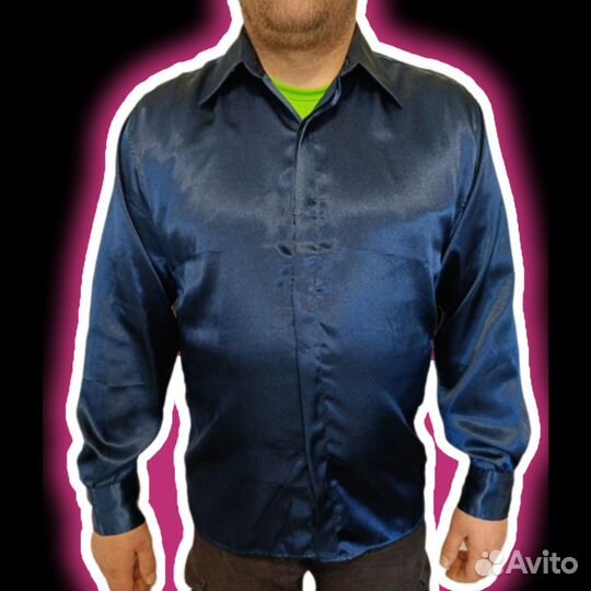 Атласная мужская рубашка