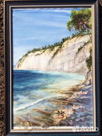 Картина морской пейзаж акварелью Геленджик