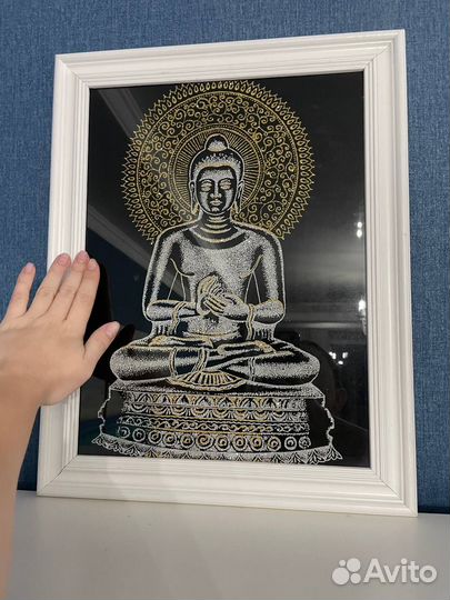 Картина Будды текстильная
