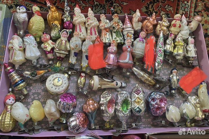 Ёлочные игрушки на прищепках,картонажссср