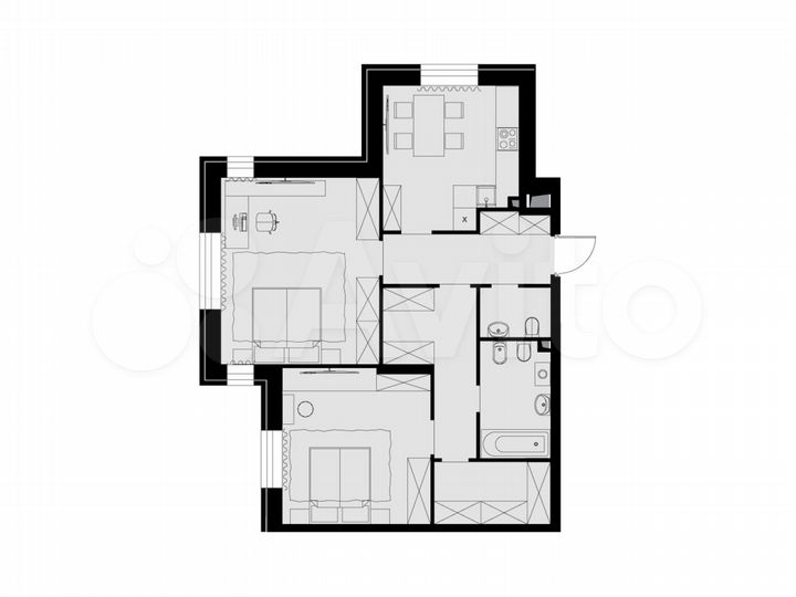 2-к. квартира, 74,8 м², 17/26 эт.