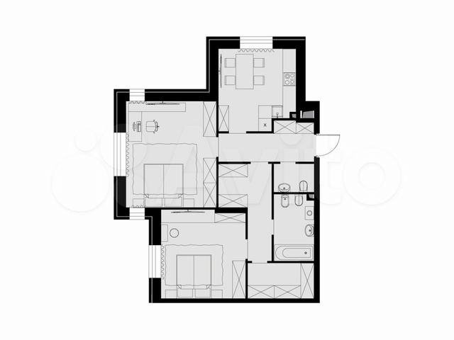 2-к. квартира, 74,8 м², 17/26 эт.