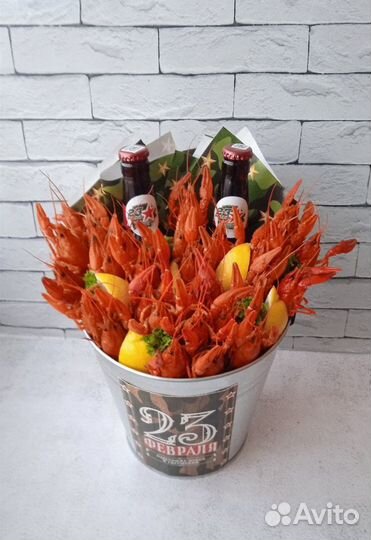 Съедобные букеты с раками/подарок мужчине/женщине